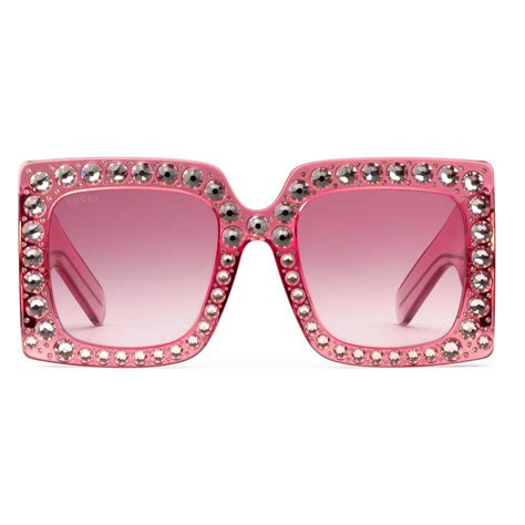 gucci 55mm square sunglasses pink|gucci eyewear square frame sunglasses.